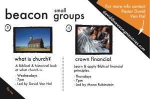 Small Groups Postcard (Back)